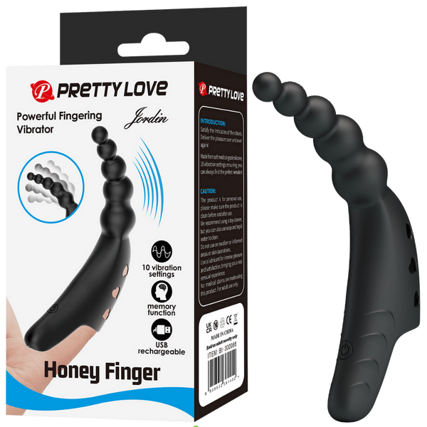 Jordin Honey Finger - Flexible Ribbed G-Spot And Clitoris Stimulating Vibrator With 10 Settings