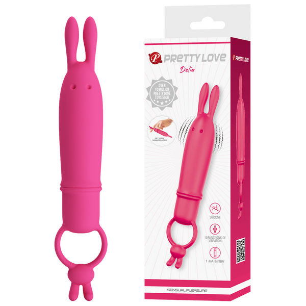 Delia Bunny Finger Vibrator – Silicone 10-Mode Finger Vibrator