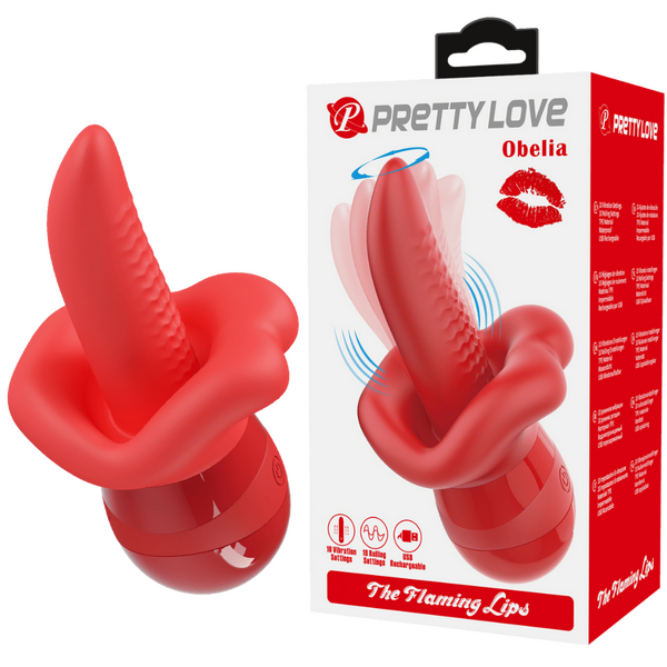 Pretty Love Obelia Flaming Lips – Waterproof Dual Stimulator With 10 Vibration Modes