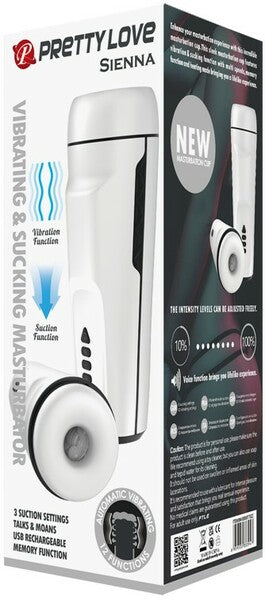 Sienna Rechargeable Masturbator – 3 Suction Settings and 12 Vibration Modes Masturbator