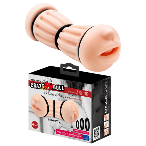 Nancy Pocket Pussy – Double Ended Ribbed Masturbator Sleeve