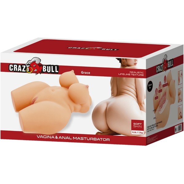 Grace Sort Skin Anatomically Precise Masturbator – Weighted Core Vagina and Anal Stimulator