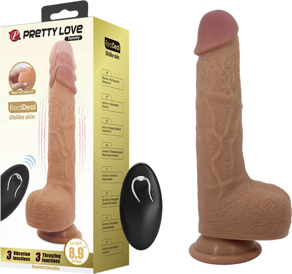 Thrusting Tommy Dong – Remote-Controlled 8.9" Thrusting Vibrator with Suction Cup