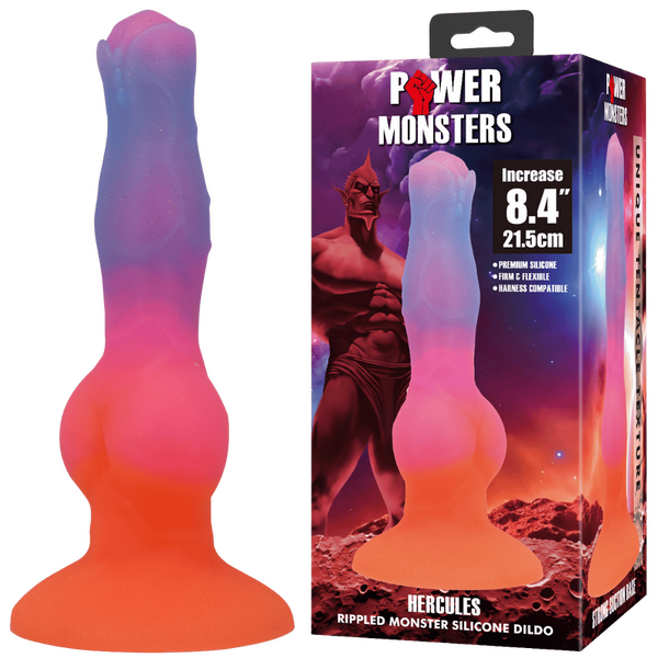Hercules 8.4 Inch – Sculpted Silicone Vibrator with Suction Base