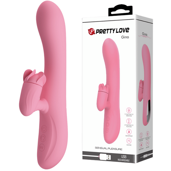 Gina – Rotating Tongue Rabbit Vibrator with 7 Vibration Functions