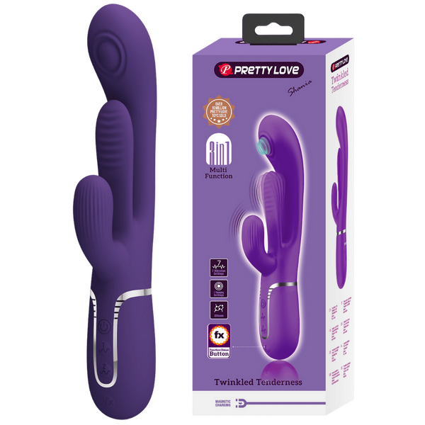 Shania 4in1 Multi-Function Rabbit Vibrator – Velvet Silicone 7 Vibration Settings