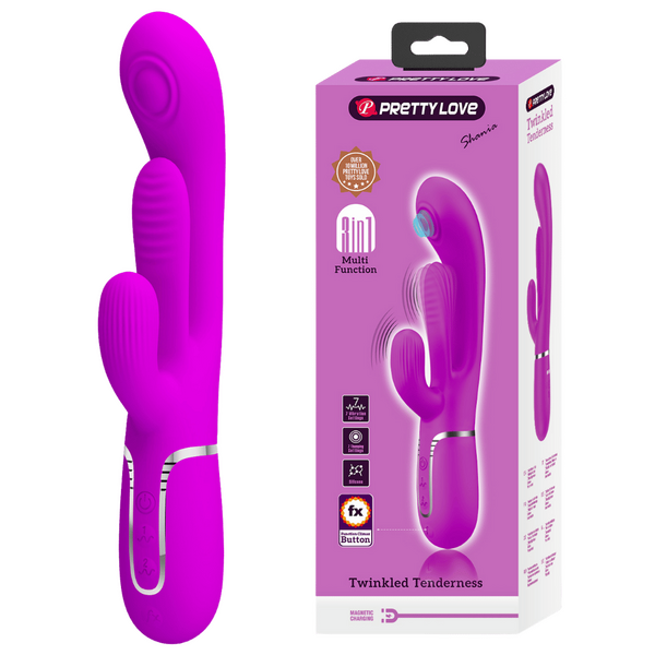 Shania 4in1 Multi-Function Rabbit Vibrator – Velvet Silicone 7 Vibration Settings