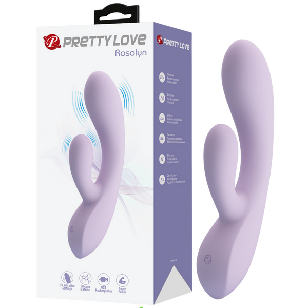 Rosolyn – Rechargeable, Flexible Liquid Silicone G-Spot Rabbit Vibrator with 10 Vibration Modes