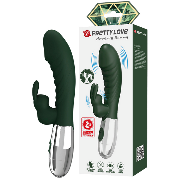Rechargeable Naughty Bunny – Dual-Motor Silicone G-Spot and Clitoral Vibrator