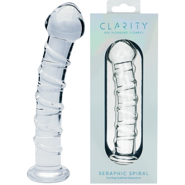 Seraphic Spiral – Hand-Blown Borosilicate Glass Dildo 160mm