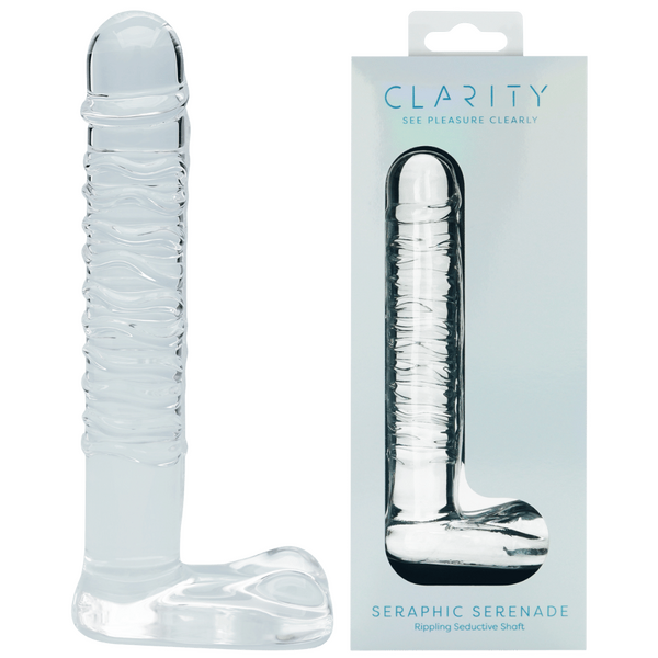 Seraphic Serenade – Hand-Blown 5.7 Inch Sculpted Glass Dildo