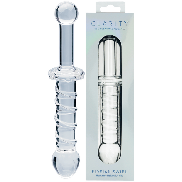 Elysian Swirl – Handblown Borosilicate Glass 5.6 Inch Dildo