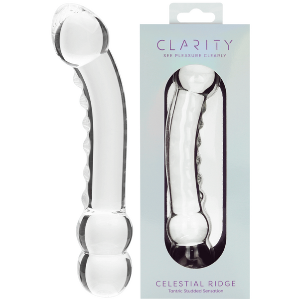 Celestial Ridge – 6.4 Inch Double-Ended Borosilicate Glass Dildo with Sculpted Ridges