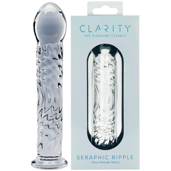 Seraphic Ripple – Handblown 6.2 Inch Textured Glass Dildo