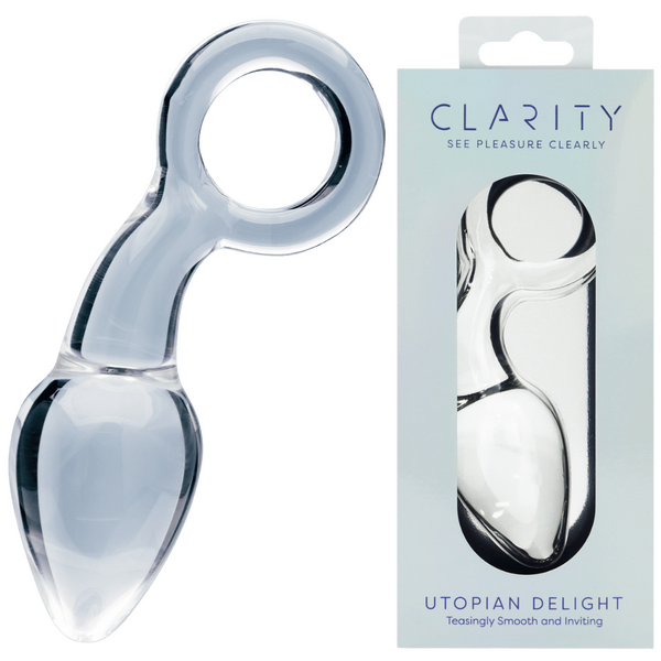 Clarity Utopian Delight – 3.5 Inch Handcrafted Borosilicate Glass Butt Plug