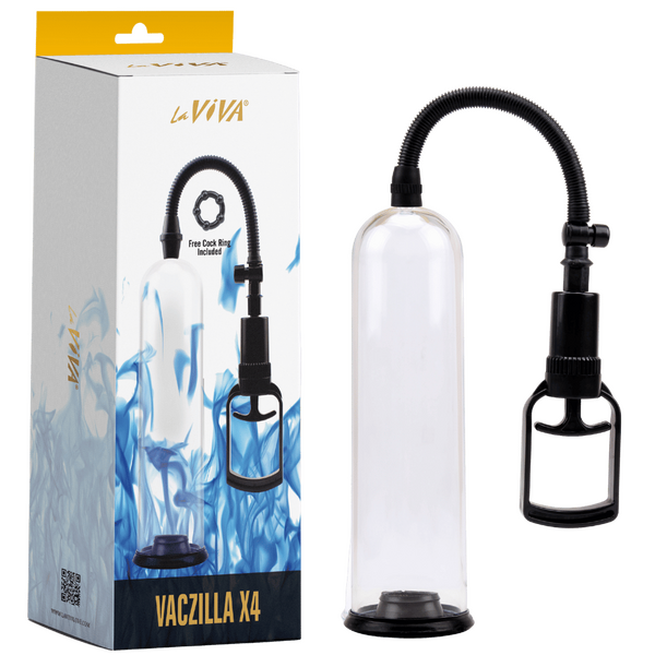 Vaczilla X4 Powerful And Efficient Safe Quick Release Penis Pump With 7 Inch TPR Sleeve And ABS Plastic Cylinder