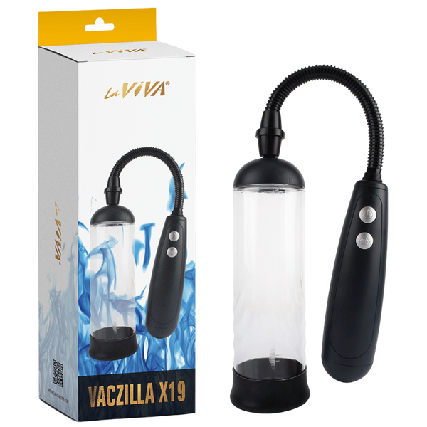 Vaczilla X19 Cylinder (Clear) – USB Rechargeable Penis Pump with Silicone Sleeve and Ring