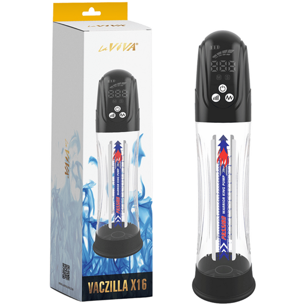 Vaczilla X16 Auto Cylinder Pump – Waterproof Rechargeable Penis Pump with TPE Ring