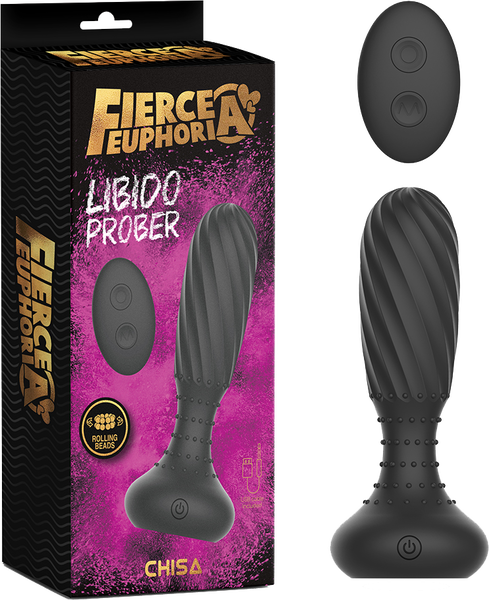 Fierce Euphoria Libido Prober – Remote-Controlled Gyrating Anal Plug with Rotating Beads
