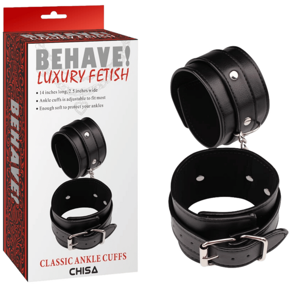 Classic Ankle Cuffs – Fully Adjustable Metal Hook Ankle Cuffs