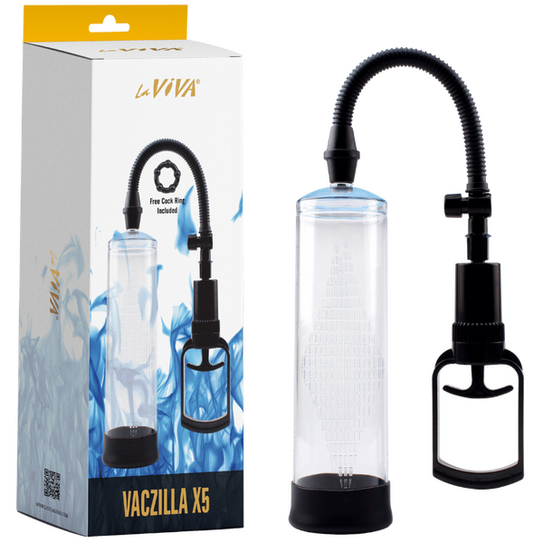 Vaczilla Penis Pump - Phthalate-Free, Latex-Free, 7.9 Inch, with TPE Ring and ABS Plastic Cylinder