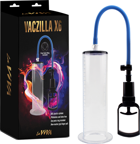 Vaczilla X6 – 7.9 Inch Phthalate-Free Penis Pump with TPR Sleeve and ABS Cylinder