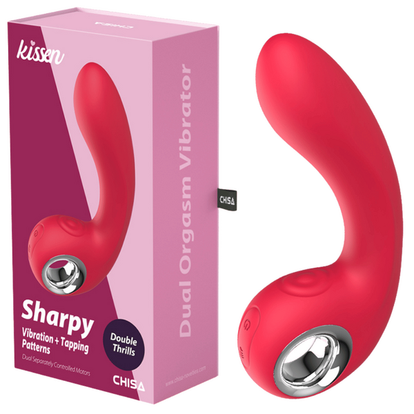 Sharpy – Waterproof Silicone Vibrator with 10 Vibration and Tapping Patterns 17.8cm
