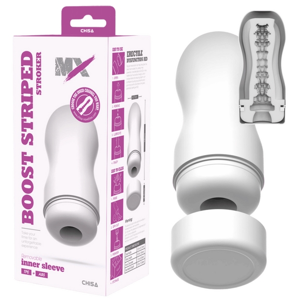 Boost Striped Stroker – Super-Soft 16cm Masturbator Sleeve