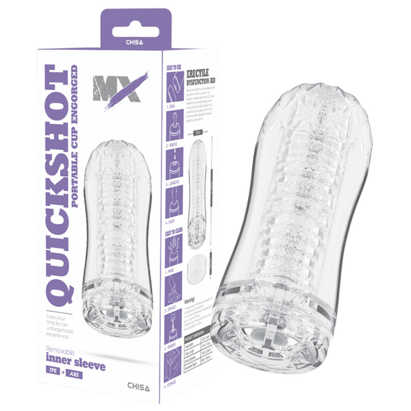 Quickshot Portable Cup Engorged – Super-Soft TPE and ABS Male Masturbator 7cm by 17cm