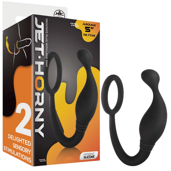 Prostate Plug with Love Ring – Flexible 5 Inch Hygienic Silicone Prostate Plug