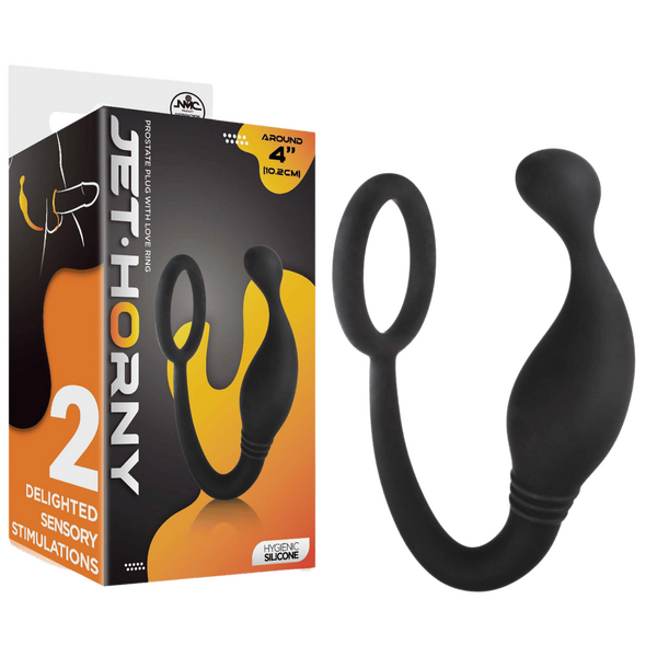 Prostate Plug with Love Ring – 4 Inch Hygienic Silicone Butt Plug