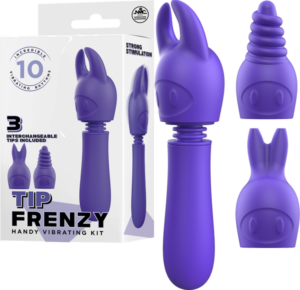 Tip Frenzy – Rechargeable Splash Proof Flexible Shaft Vibrator with 10 Rhythms