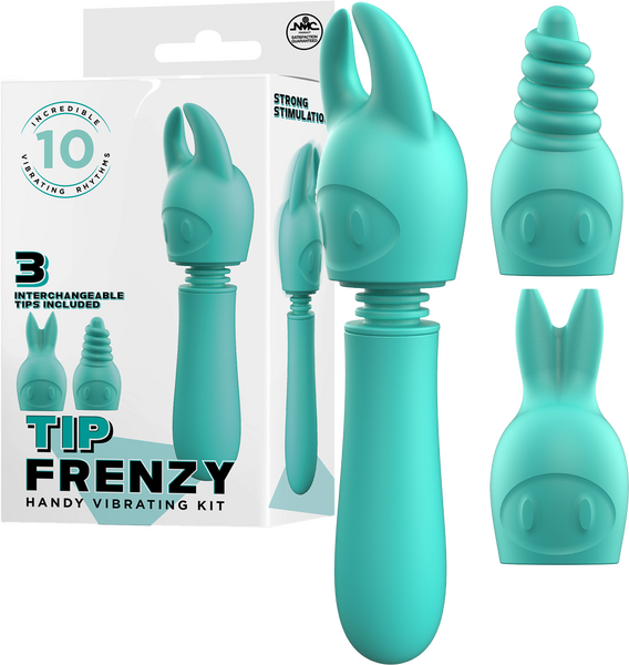 Tip Frenzy – Rechargeable Splash Proof Flexible Shaft Vibrator with 10 Rhythms