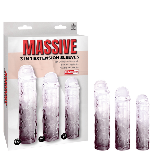 3 in 1 Extension Sleeve (Smoke) – High-Quality TPE Material Soft Flexible Sleeve with Multiple Sizes