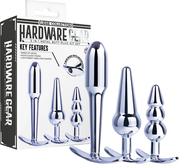 3 in 1 Metal Butt Plug Kit – High Gloss Finish Metal Butt Plugs