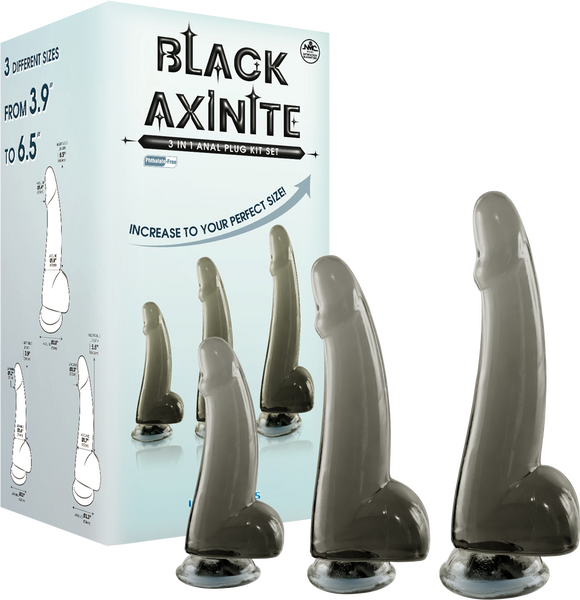3 In 1 Anal Plug Kit – Flexible Hygienic Silicone Suction Cup Base Anal Plugs
