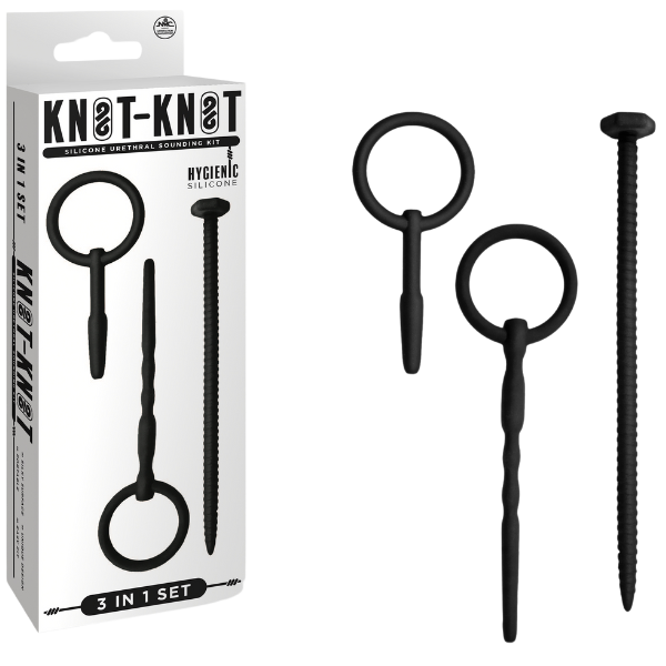 Silicone Urethral Sounding Kit (Black) – Body-Safe 6 to 8 Inch Urethral Sounds