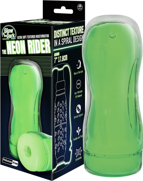 The Neon Rider Masturbator – Glow in the Dark Soft Flexible Masturbator 7 Inch