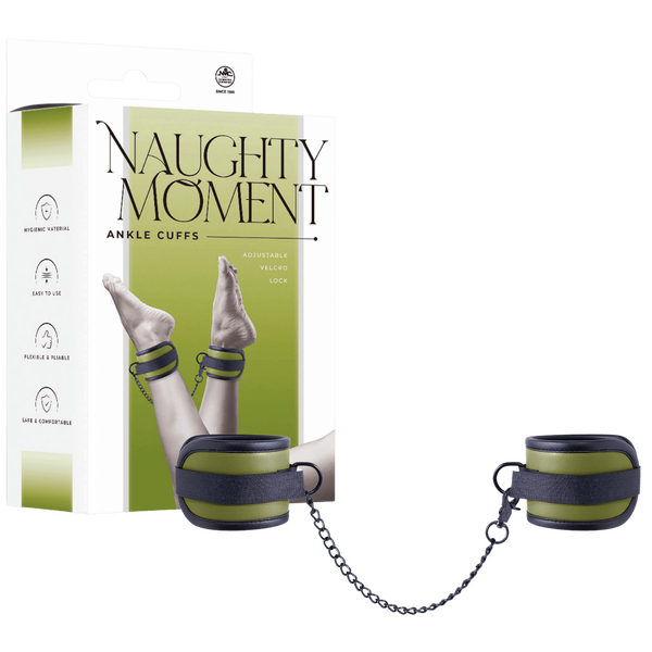 Adjustable Ankle Cuffs with Velcro Lock and 25.9cm Chain – Bondage Restraints