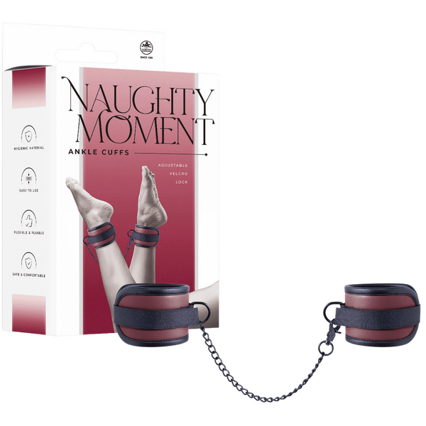 Adjustable Ankle Cuffs with Velcro Lock and 25.9cm Chain – Bondage Restraints