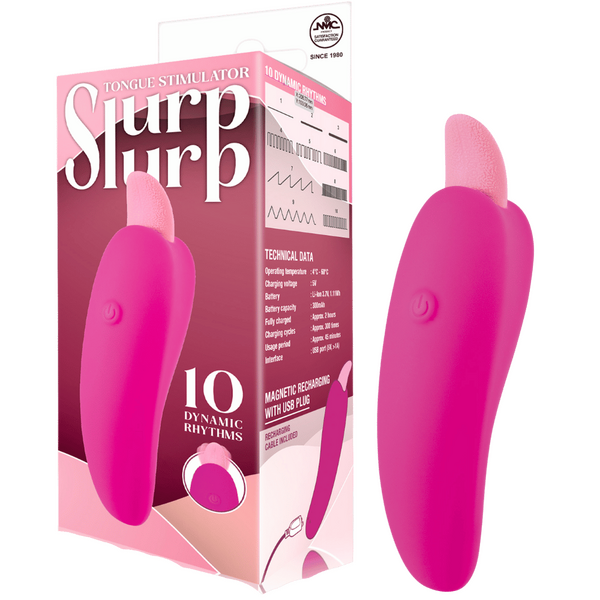 Slurp Slurp Tongue Stimulator – Magnetic Rechargeable 10 Rhythm Vibrator