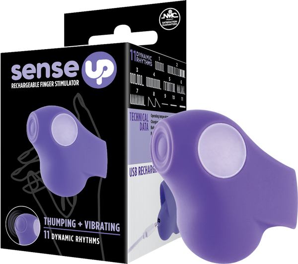 Rechargeable Finger Stimulator (Purple) – 11 Rhythm Thumping and Vibrating Finger Vibrator