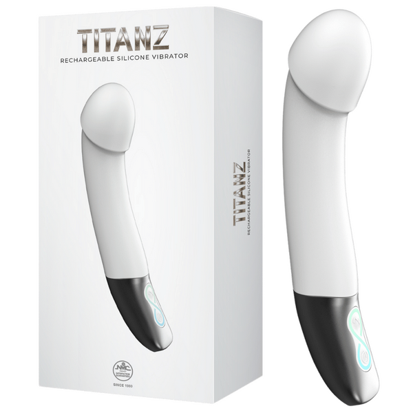 Rechargeable Silicone Vibrator (White) – Bendable Shaft 5.5 Inch Insertable Length Vibrator