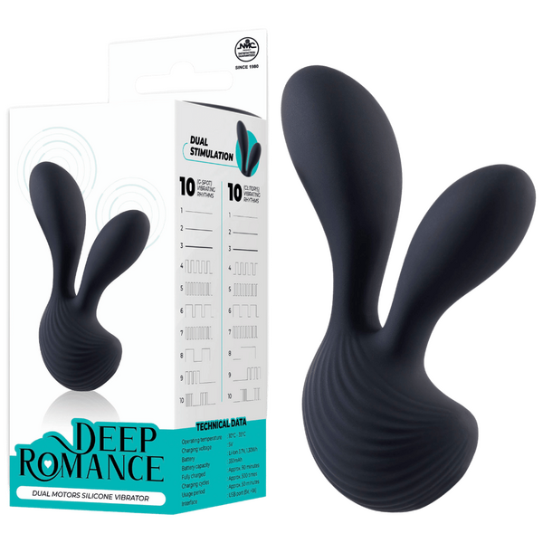Dual Motors Silicone Vibrator – Splash Proof 4.7 Inch Rechargeable Vibrator