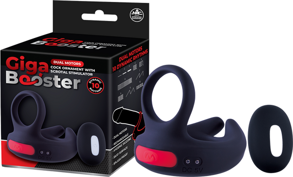 Dual Motor Cock Ring with Scrotal Stimulator – Rechargeable Splashproof Silicone Toy