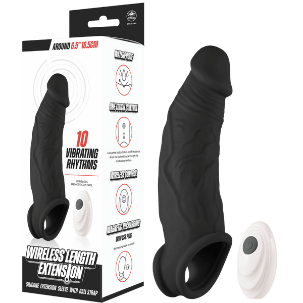 Wireless Length Extension – Waterproof 6.5 Inch Vibrating Extension Device