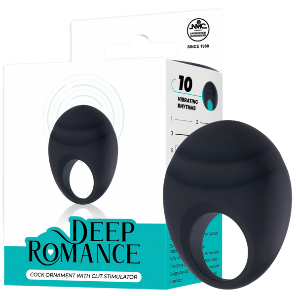 Cock Ring with Clit Stimulator – Splash-Proof Rechargeable Vibrator 3 Inch