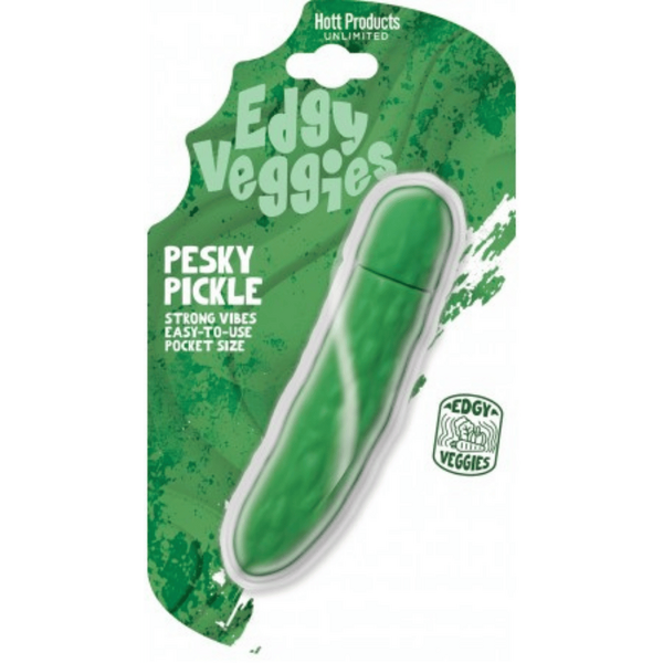 Edgy Veggies Pesky Pickle – Portable Waterproof Mini Vibrator with 10 Speeds