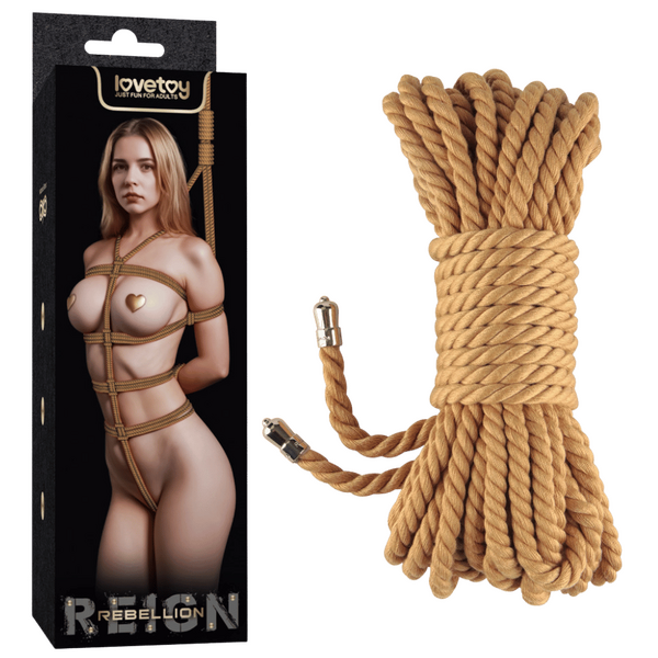 Rebellion Reign Natural Knot Bondage Rope 10 Meter Durable Cotton-Soft Rope