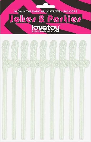 Willy Straws Glow in the Dark 9 Pack – Glow in the Dark Straws